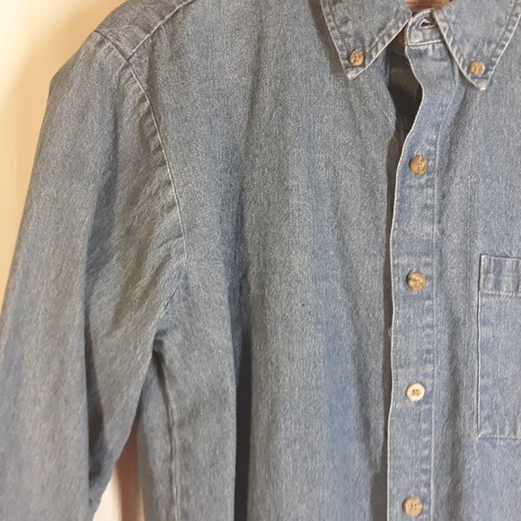 Open Trails Mens Denim shirt Sz M very nice - Picture 4 of 8